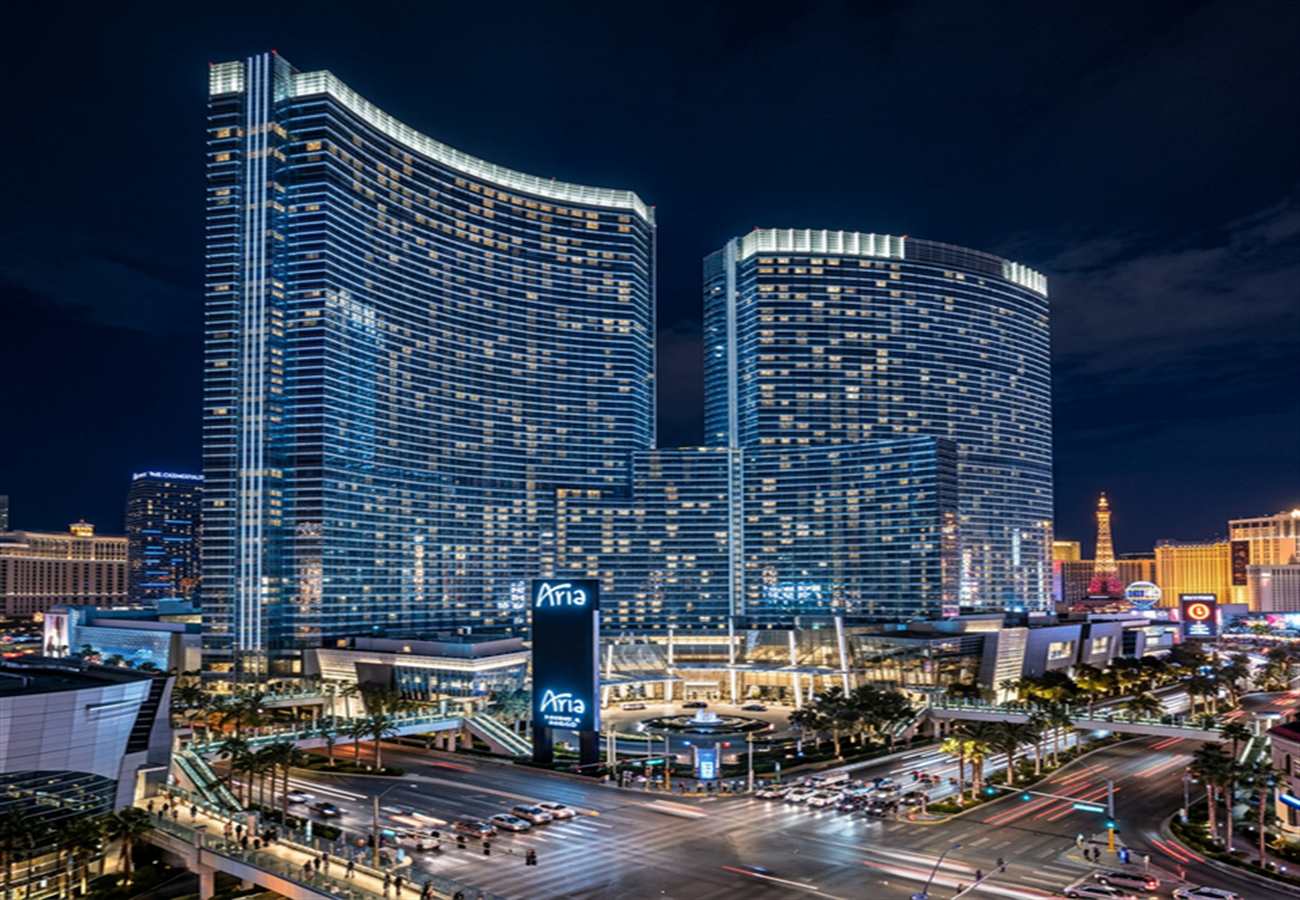 Aria Resort Las Vegas Night Exterior